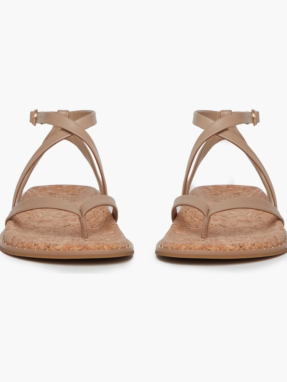 Paige Zana Ankle Strap Leather Sandal Size 7 in Color Sand
